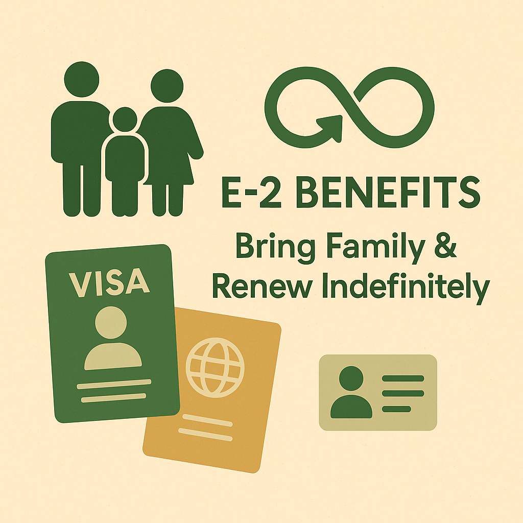 全家移民美國的「小綠卡」：E-2 簽證 4 大隱藏好處與家屬權益全攻略